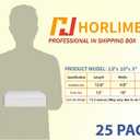 HORLIMER 13x10x3 inches Shipping Boxes Set of 25, White Corrugated Cardboard Box Literature Mailer