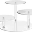 NiHome Clear Acrylic Display Stand for LEGO Botanical Collection Sets, Multi-Tier Showcase Figurine Display Shelf Riser for Collectibles and Room Decor, Perfume Riser Holder, Tabletop Plant Stand