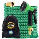 J&B XpandaHose 100ft Expandable Garden Hose – Ultra-Strong 3750D, 4-Layer Latex Core, Brass 3/4" Connectors, 10-Pattern Nozzle & Storage Bag – Lightweight, Kink-Reducing, Leak-Resistant