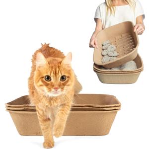 Kitty Sift (Set of 2 Litter Boxes & 1 Sifting Liner) Disposable Sifting Cat Litter Box Jumbo, 3 Count, Durable and Portable for Travel with Odor Control