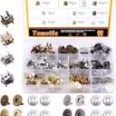 Tanstic 60 Sets 18mm 4 Color Magnetic Button Clasps Snaps Fastener Clasps Button Knitting Buttons Sets for Sewing, Craft, Purses, Bags, Clothes, Leather