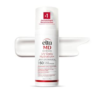 EltaMD UV Daily Face Sunscreen with Transparent Zinc Oxide and Hyaluronic Acid, Moisturizes and Protects, Great for Dry, Combination, and Normal Skin (01 - New Daily Hydration+ (1.7 oz))
