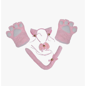 GALPADA Party Cosplay Accessories Cat Hair Hoop Black and White Cat Tail Cat Dress up Cartoon Cosplay Head Cat