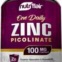 NutriFlair Zinc Picolinate 100mg, 120 Capsules - Vegan, Non-GMO, Made in USA, Third-Party Lab Tested