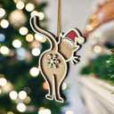 5 x Cat Butt Ornament - Cat Butthole Ornamentsfor Tree - Unique Laser-Cut Wood Gift for Kitten Lovers - 2026 Christmas Ornament for Kitty Lovers