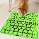 Large Silicone Snuffle Mat for Small Medium Large Dogs Slow Down Eating,Slow Feeder Lick Mat for Dry Wet Food for Pet Encourages Natural Foraging Skill,Relieving Stress (Green) (Green-L (16.3x16.3in))