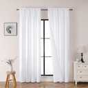 OWENIE Heidi White Curtains 90 Inch Long 2 Panels Set for Living Room Bedroom, Solid Fabric Thermal Window Curtains Drapes, Light Filtering Elegant Solid Rod Pocket Curtains, 2 Pcs Each 40" W 140"L