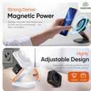 DOSTDR 3-in-1 Wireless Desk Charging Station, 15W, MagSafe Compatible, Foldable, Fast, Compatible with Charging Apple Devices, Travel-Friendly, N52 Magnetic, Space-Saving, Multi-Device, Phone Mount