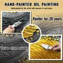 Abstract Painting Wall Art for Living Room Black and Gold Wall Art for Office 3D Textured Canvas Wall Decor for Bedroom Size 20 x 40 Inch