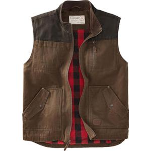 Legendary Whitetails mens Tough as Buck Vest for Men, Work Flannel Lined Hunting Outerwear, Casual Western Insulated Zip Up (Large, Rawhide)