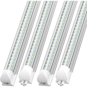 SHOPLED LED Shop Light 5FT, 50W 6750LM 6000K Cool White, V-Shape T8 Linkable LED Tube Lights, Work Shop Lights for Garage, Workbench, Basement, ETL Listed, 4 Pack