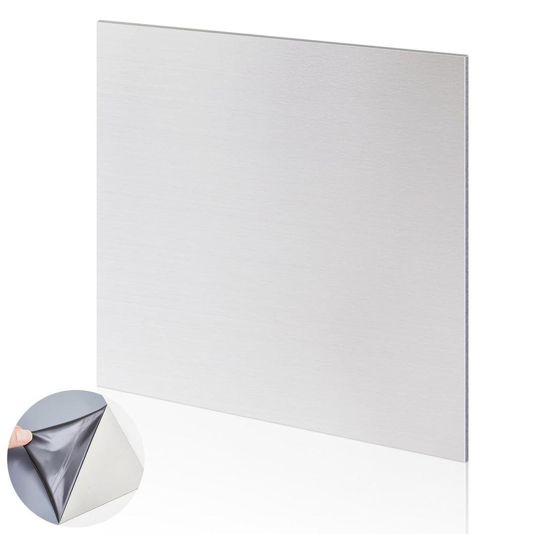 1 Pcs 430 Stainless Steel Sheet Metal 16 x 16 Inches 24GA Metal Plates Panel #4 Brushed Finish Magnetic Mount Board Wall Food Truck Restaurant Crafting Kitchen Floor Trailer Garage Gym
