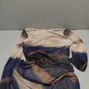 Women 's Long Sleeve Dress Tie Dye Ruched Mesh Slim Fit Bodycon Maxi Dresses S