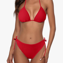 Zonsaoja Women String Bikini Set Halter Side Tie Two Piece Swimsuit Triangle Bathing Suits, Size XL