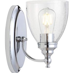 JONATHAN Y JYL7469B Marais 5.5" Metal/Glass LED Wall Sconce Traditional 2700K LED 4W Bulb Reversible Entryway Lobby Kitchen Bathroom Bedroom Living Room Hallway, Chrome