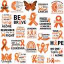 Fabbay 25 Pcs Orange Cancer Awareness Orange Ribbon Magnets Leukemia Awareness Lymphoma Cancer Car Magnets Magnetic Stickers and Decals for Refrigerator Event Supplies Fridge Party Decoration