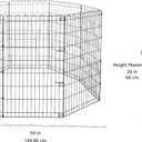 Amazon Basics Foldable Octagonal Metal Exercise Dog Playpen, Indoor/Outdoor, No Door, 8 Connected Panels, Large, 42 Inches Height, Black