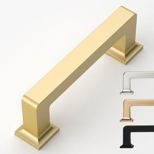 10 Pack 3 Inch Gold Cabinet Pulls - Kitchen Handles for Cabinets (3"/76MM Hole Center)