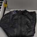 Tagoo Faux Leather Jacket Women Motorcycle Coat for Biker with Removable Hood Plus Size.3XL