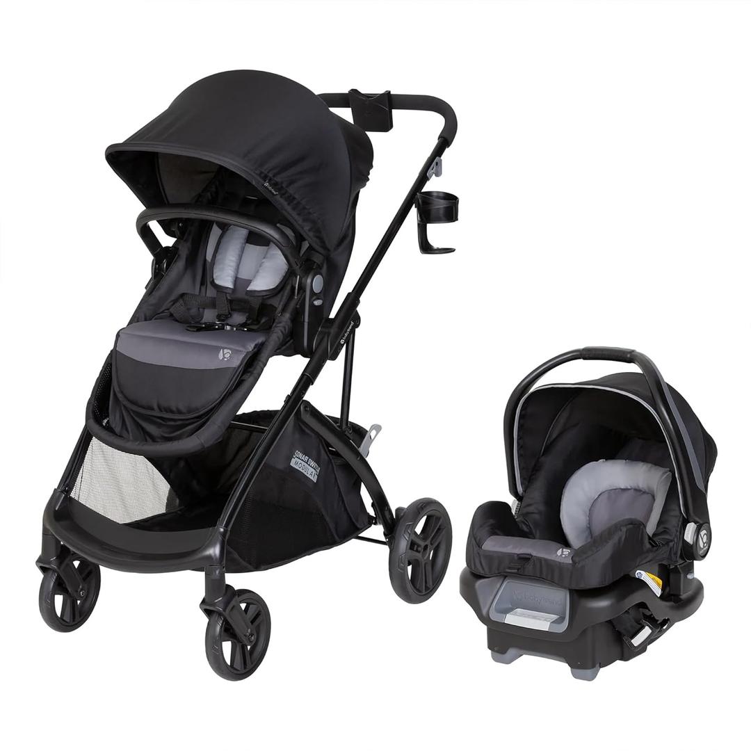 Baby Trend Sonar Switch 6-in-1 Modular Stroller Travel System with Ally Infant Car Seat, Desert Grey