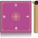 Mahjong Mat, Non-Slip Noise Reducing Game Mat, 31.5 Inch Mahjong Table Mat, Mahjong Mat with Cloth Bag and Carton Storage,Suitable for Mahjong, Dominoes, Solitaire and Other Games. (Pink)