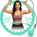 Weighted Hula Circle with 26 Links(56 Inch) for Adults Weight Loss, Infinity Fitness Hoop Plus Size, for Women Smart Exercise Equipment
