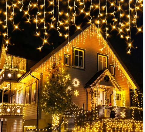Solar House Christmas Lights