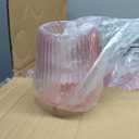 100 Pcs Suclain14oz Ribbed Plastic Wine Glasses Disposable, Pink