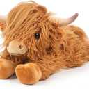 Cuckool Highland Cow Stuffed Animals, Adorable Fluffy Plush Stuffed Animal Highland Cattle, Cute Soft Plushie Highland Cow Toys for Kids Adults & Children Boys Girls Gifts, 15 Inches