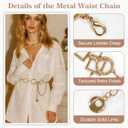 Gold Chain Belts for Women, Adjustable Western Concho Waist Chain, Metal Boho Belt for Dresses and Pants (Gold)