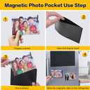 YixangDD 50 Pack Magnetic Picture Frame, 4 x 6 Inches Fridge Magnetic Photo Frames, Magnetic Photo Frames for Refrigerator, Home, School, Office (Black)