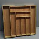 Pipishell Bamboo Silverware Organizer, Expandable Cutlery Tray, Utensil Drawer Organizer in Kitchen for Spoons Forks Knives, Multipurpose Use, Natural, Large