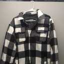 SCODI Men's Flannel Shirt Jacket Fleece Sherpa Lined Plaid Jackets Coat Full Zip Up Hoodie Winter Outwear (XX-Large, Black White)