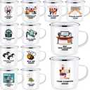12 Pcs Funny Appreciation Awards Gifts Employee Enamel Cups Bulk 12 oz Employee of The Month Coffee Mugs Thanks Gifts Cups with Handle for Colleague Coworker Adults Team Office Decorations