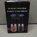 XinXu Gravity Electric Pepper and Salt Grinder Set, Adjustable Coarseness, Battery Powered with LED Light, One Hand Automatic Operation, Black -2 Pack