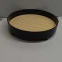 Anyoifax Round Wooden Tray Rustic Decorative Tray Fall Home Decor 11.8'' Serving Tray Farmhouse Coffee Table Centerpiece Decor Circle Tray, Small White