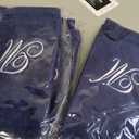 Personalized Initial Fingertip Towels 4 Pack 11x18 - White Embroidery on Navy Blue Towel, Modern Monogrammed Towels, Great Personalized Initial Gift for Women, Teachers, Friends, Bridesmaids Initial M