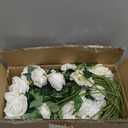 InnoGear 50 Pcs White Roses Artificial Flowers, Fake Velvet Silk Rose Bulk Faux Flower for Mother's Gift Decoration DIY Wedding Centerpieces Proposal Bridal Bouquets Party Floral Decor (50, White)