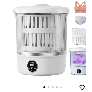 3L Portable Mini Washing Machine, Compact Mini Washer Machine with 6000mAh, Portable Washer for Delicates & Socks, Travel RV Apartment Dorm Hotel Use (White)