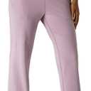 Women's Moisture-Wicking Crop Flare Pants - Shockcord Waist, Compressive Fabric & Side Pockets | Yoga,Fitness,Daily Use (XL)