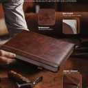 Lined Leather Journal Notebook for Men Women, Hardcover Journals with 256 Numbered Pages, B5 Journaling Notebooks for Writing, 100GSM Thick Ruled Paper for Business Work School 7.6"10", Brown