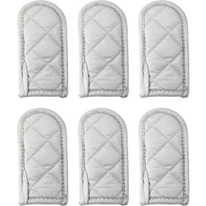 New Star Foodservice 32246 Silicone Pan Handle Sleeve Holder, Silver, Set of 6
