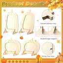 Geelin 12 Pack Thanksgiving DIY Crafts Wooden Pumpkin Picture Frame Unfinished Solid Wood Fall Pumpkin Photo Frame for Thanksgiving Christmas Party Gift Tabletop Display DIY Activities Decoration