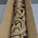 Arturesthome 5 Heads Vintage Bamboo Chandeliers Hemp Rope Pendant Light