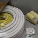 50ft Length Mini Split Line Set,1/4" 3/8" OD Copper Pipes Tubing and 3/8 White PE Thickened Insulated Coil with Flared Nuts for Mini Split Air Conditioner HVAC or Heat Pump System. (50Ft(1/4+3/8))