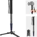Koolehaoda Extendable Camera Monopod with Foldable Tripod Support Base, Aluminium Alloy, 20-66inch Adjustable Portable Travel Monopod for Nikon Sony DSLR, Maximum Load of 5 kg (K-288+M3)