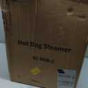 Hot Dog Steamer, 28.5QT 2-Tier Commercial Hot Dog Machine with Bun Warmer, 86F~185F Adjustable, 175 Hot Dogs & 40 Buns, Stainless Steel Hot Dog Bun Warmer with Tempered Glass Slide Doors