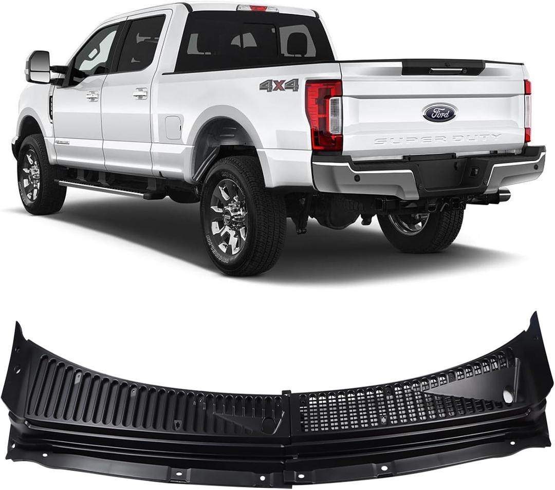 MUCO New Front Windshield Cowl Cover Panel HC3Z-25022A68-AA Compatible with Ford F250 F350 F450 F550 Super Duty 2017-2022 Front Insert Panel HC3Z-25022A69-AA Wiper Cowl Panel Cover Trim Grille Upper