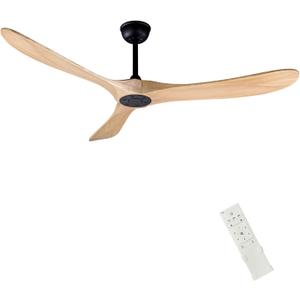 60" Modern Ceiling Fan, Bedroom Fan With Remote Control, 2 Downrods, Reversible DC Motor 27W Quiet Energy Saving