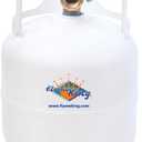Flame King YSN5LB-GAUGE 5lb Steel Propane Tank Cylinder with Gauge and OPD Valves for Grills and BBQs, Camping, Fishing, & Outdoor Activities, White